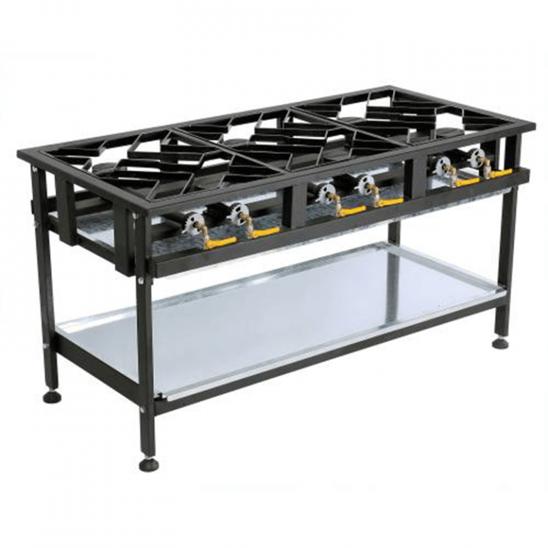 BOILING TABLE GAS - COMMERCIAL - 6 BURNER STAGGERED - Munaaz South Africa