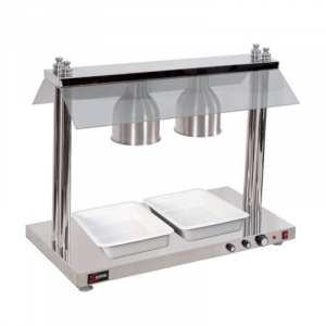 HEATED FOOD DISPLAY STATION SALVADORE - 2 LIGHT - WITH HEATED BASE