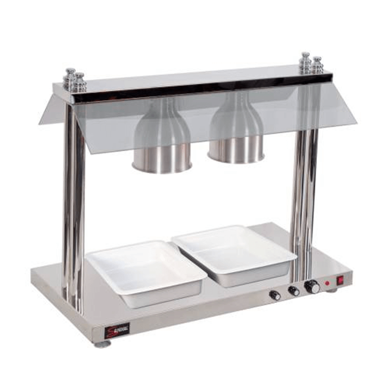 HEATED FOOD DISPLAY STATION SALVADORE – 2 LIGHT – WITH HEATED BASE