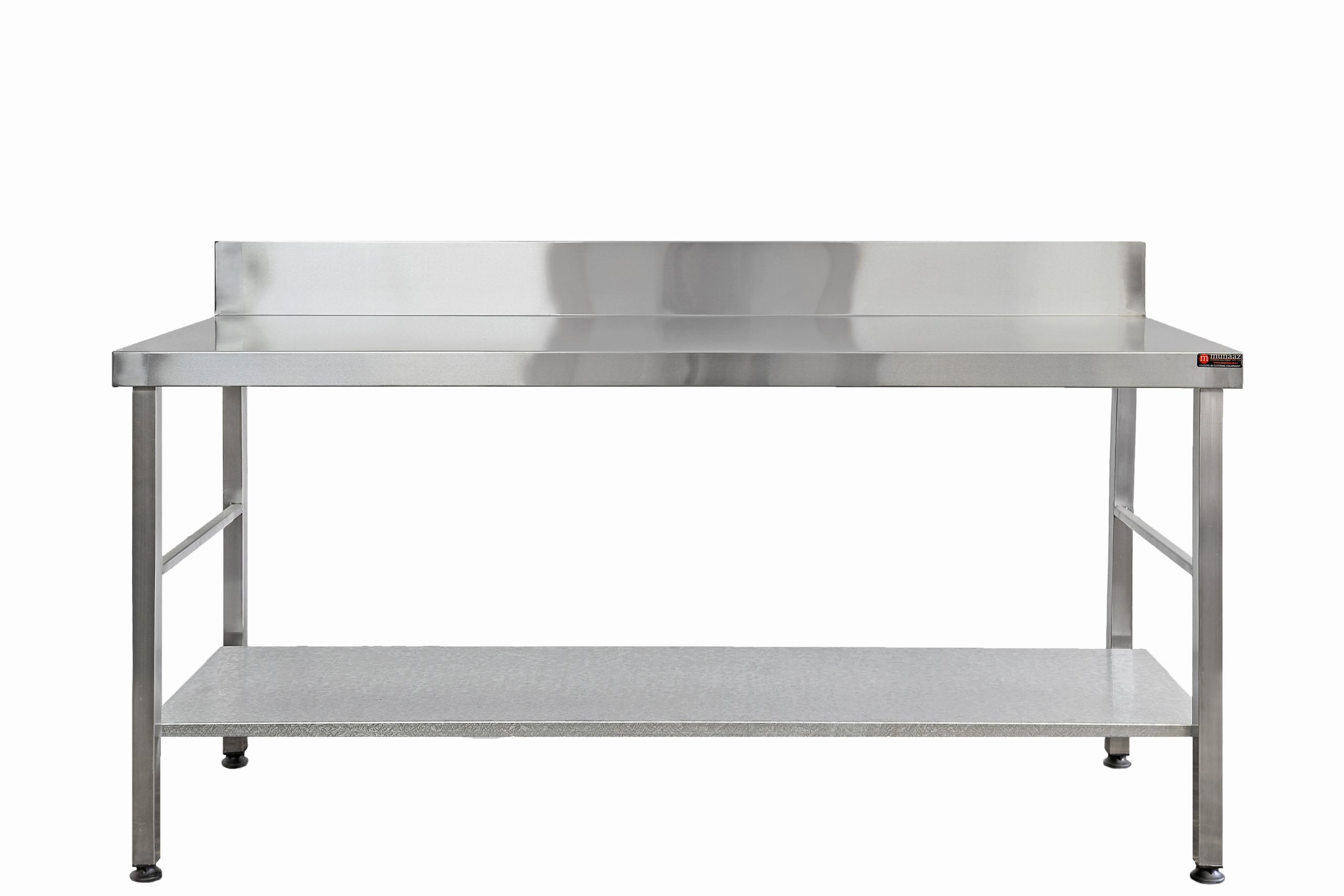 stainless steel table with cabinet