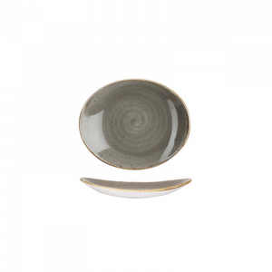 STONECAST - PEPPERCORN GREY - OVAL PLATE - 19.2CM (12)