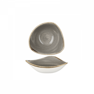 STONECAST - PEPPERCORN GREY 15.3CM TRIANGLE BOWL (12)