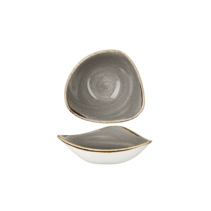 STONECAST – PEPPERCORN GREY 15.3CM TRIANGLE BOWL (12)