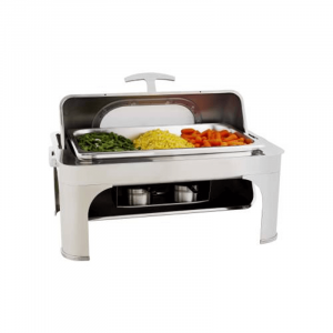CHAFING DISH RECTANGULAR - ROLL TOP WITH GLASS LID 8.5LT