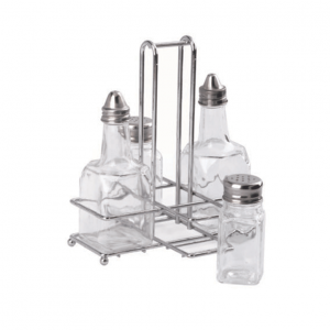 CONDIMENT STAND - OIL/VINEGAR/SALT/PEPPER