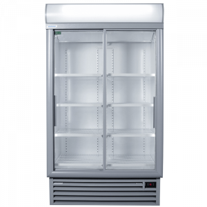 STAYCOLD DOUBLE HINGED DOOR COOLER W/ S/S SIDES, EC FANS AND GREY TRIM