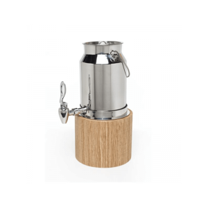 MILK DISPENSER WITH WOODEN BASE - WALNUT - 5LT