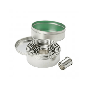 ROUND CUTTER SET S/STEEL - PLAIN 20 PIECE