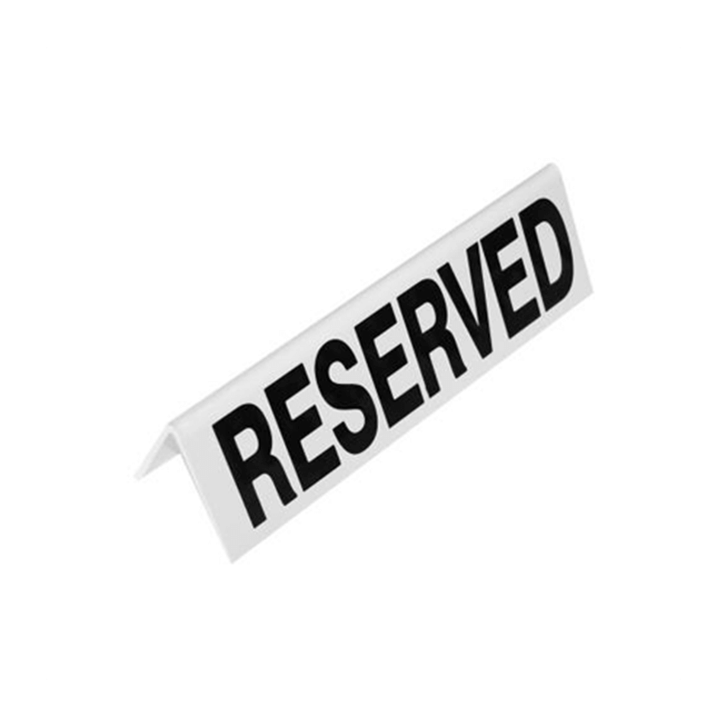 RESERVED TABLE SIGN PLASTIC