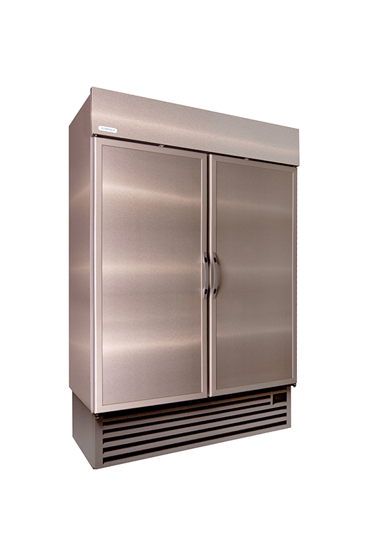 STAYCOLD DOUBLE SOLID HINGED DOOR COOLER W/ S/S SIDES AND GREY TRIM