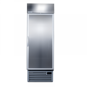 STAYCOLD SINGLE SOLID HINGED DOOR COOLER W/ S/S SIDES AND GREY TRIM