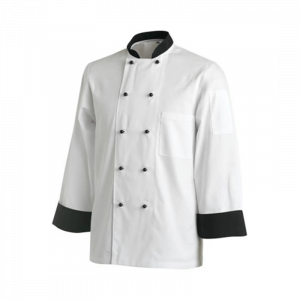 CHEFS UNIFORM JACKET CONTRAST LONG (x small - xxx large)