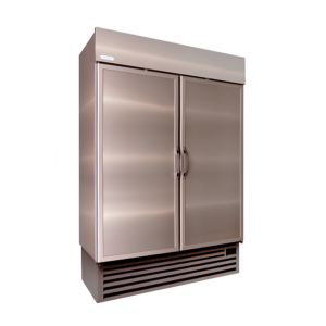 STAYCOLD DOUBLE SOLID HINGED DOOR FREEZER W/ S/S SIDES AND GREY TRIM