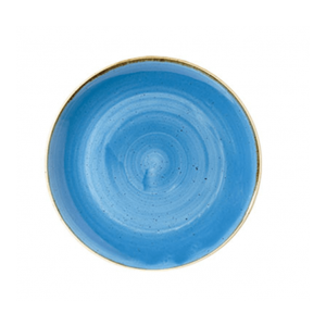 CHURCHILL STONECAST CORNFLOWER BLUE COUPE PLATE - 16.5CM (12)