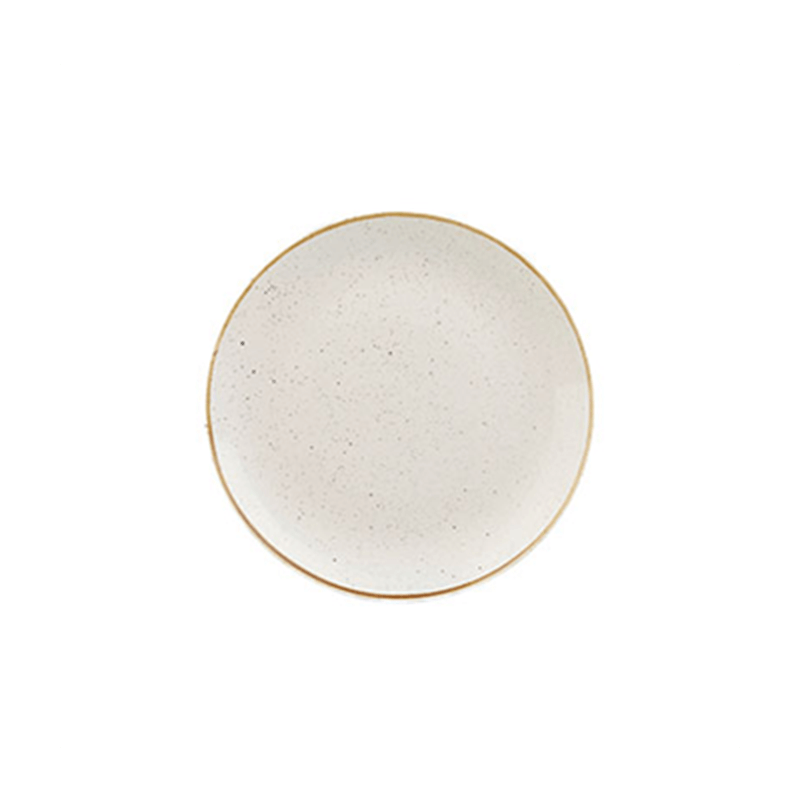 CHURCHILL STONECAST BARLEY WHITE COUPE PLATE – 16.5CM (12)