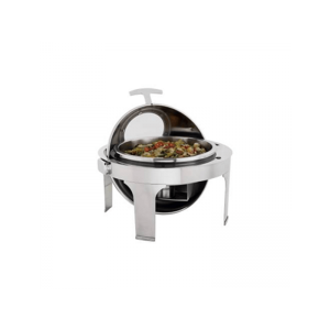 CHAFING DISH S/S - ROLL TOP ROUND WITH WINDOW 6.8LT
