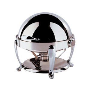 CHAFING DISH EURI ROUND ROLL TOP 18/10 S/STEEL 515MM X 497MM X 468MM 6.5LT