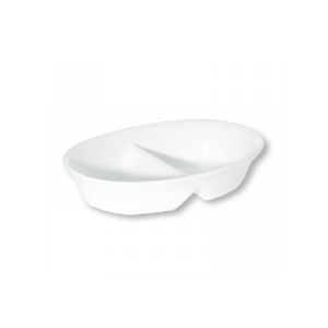 PRIMA - WHITE - OVAL DIVIDED BOWL - 20CM (12)
