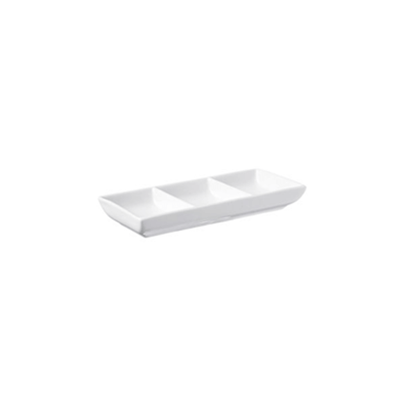 PRIMA – WHITE – 3 DIV. CONDIMENT DISH – 18CM (24)