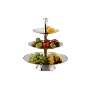 FRUIT STAND S/STEEL - 3-TIER 18/10 D375MM X H530MM