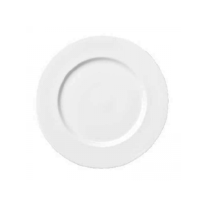 LUZERNE OLIVE WHITE ROUND RIM PLATE - 16.5CM (24)