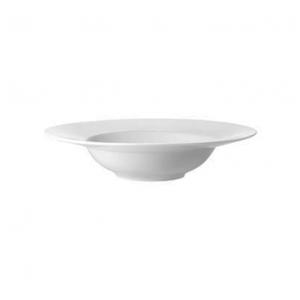 LUZERNE OLIVE WHITE ROUND RIM SOUP PLATE - 22.4CM (24)