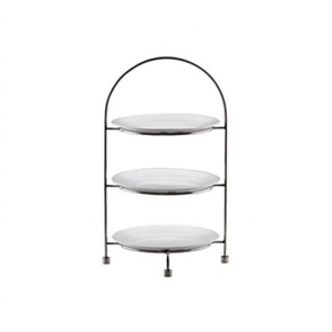TEA CAKE STAND 3 TIER - 18/10 S/STEEL (27CM PLATES NOT INCLUDED) L256MM X W256MM X H421MM