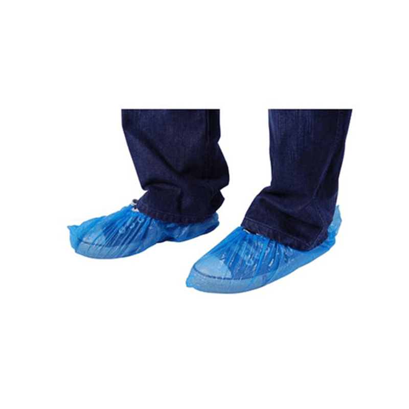 BLUE DISPOSABLE PLASTIC SHOE COVERS – PACK OF 100