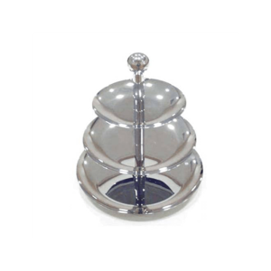 DISPLAY STAND S/STEEL - 3 TIER 266MM X 220MM X 167MM