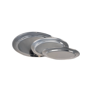 GLOBAL STAINLESS STEEL OVAL SERVING PLATTER - 350mm