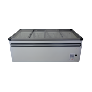 FRIDGESTAR FLAT TOP FREEZER TWO SLIDING LIDS LOW E GLASS FAN COND R290 EMS