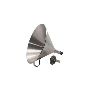 FUNNEL ROUND S/STEEL WITH REMOVABLE STRAINER - 120MM