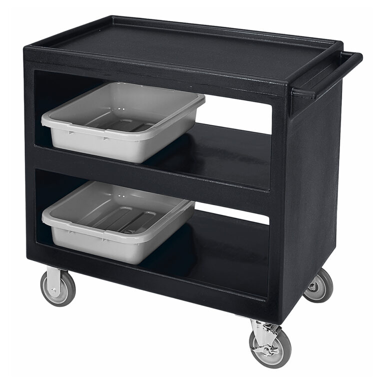 SERVICE CART 2 TIER 95CM L X 55CM D X 88CM H BLACK