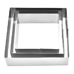 MOUSSE RINGS SQUARE – S/STEEL – 3 PCS SET (6CM, 8CM, 10CM) – HEIGHT 40MM