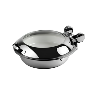 CHAFER INDUCTION ROUND SMART WITH GLASS LID 18/10 S/STEEL (EXCLUDES SPOON) 435MM X 505MM X 202MM