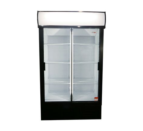 E-COOL BEVERAGE COOLER DOUBLE SLIDING GLASS DOORS