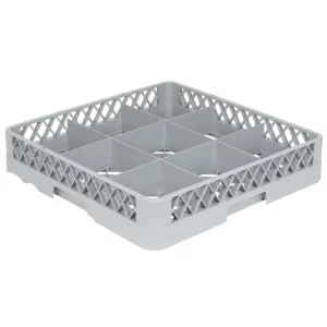 9 COMPARTMENT GLASSRACK 50CM X 50CM GREY - 14.3CM H