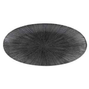 STUDIO PRINTS - AGANO BLACK - OVAL PLATE - 34.7CM X 17.3CM (6)