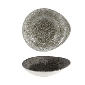 RAKU - QUARTZ BLACK - ROUND DISH - 16CM X 14.5CM (12)