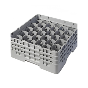 30 COMPARTMENT GLASSRACK 50CM X 50CM GREY - 14.3CM H