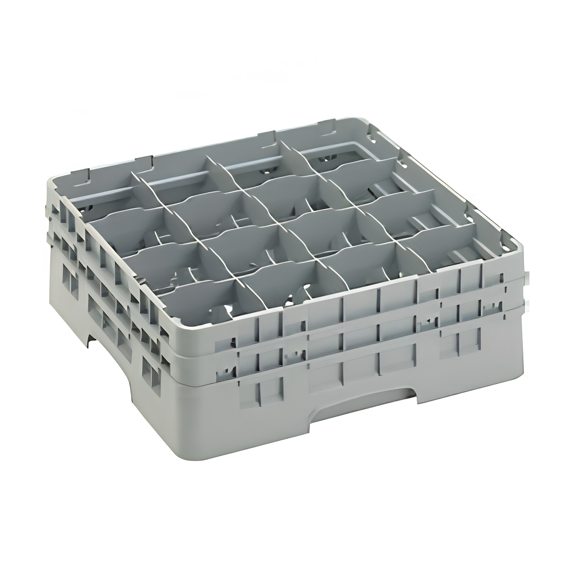 16 COMPARTMENT GLASSRACK 50CM X 50CM GREY – 14.3CM H