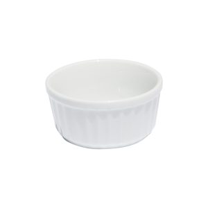 PRIMA - WHITE - RIBBED RAMEKIN - 9CM (24)