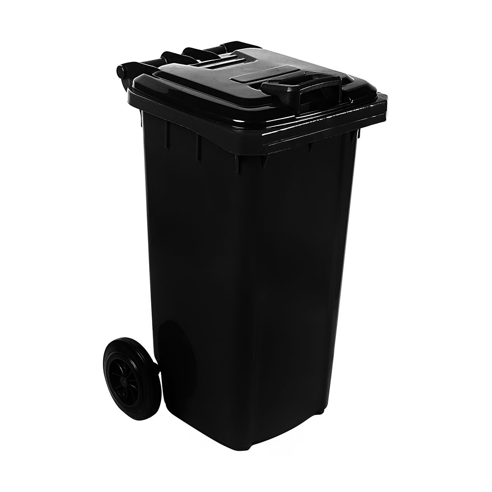 MOBILE REFUSE BIN 120LT (BLACK) GENERAL WASTE