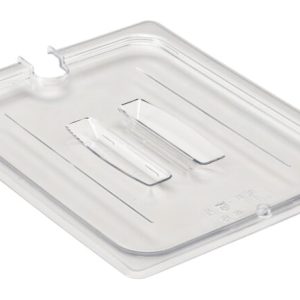 POLYCARBONATE CLEAR LID WITH HANDLE - NOTCHED - FOR 1/2 PANS