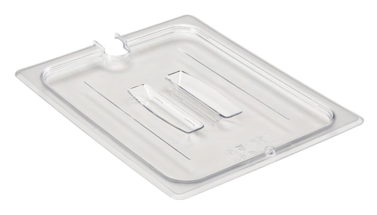 POLYCARBONATE CLEAR LID WITH HANDLE – NOTCHED – FOR 1/2 PANS