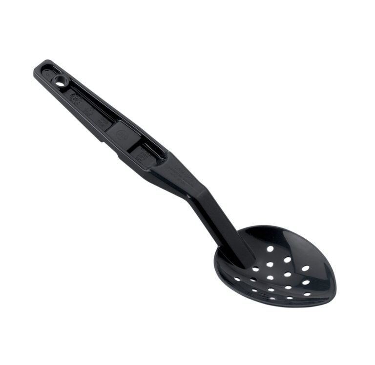 POLYCARBONATE PERFORATED SPOON BLACK 28CM L