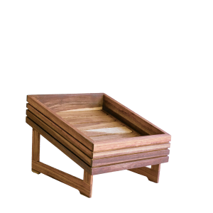 WOOD DISPLAY BASKET - ANGLED SINGLE TIER (330MM X 350MM X 70MM)