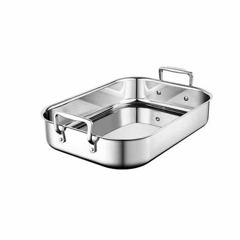 ROASTING PAN S/STEEL – 360MM X 290MM X 50MM WITH HANDLES