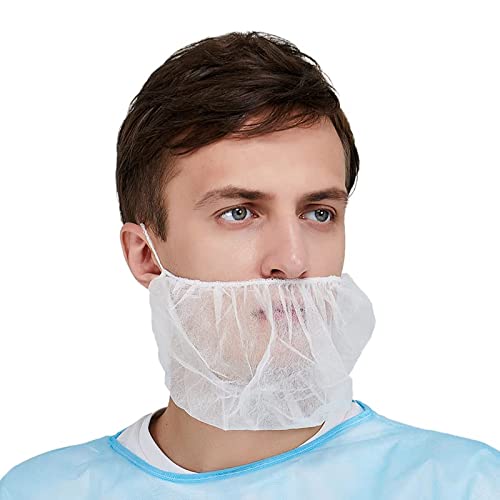 DISPOSABLE BEARD COVER – WHITE – PACK OF 100