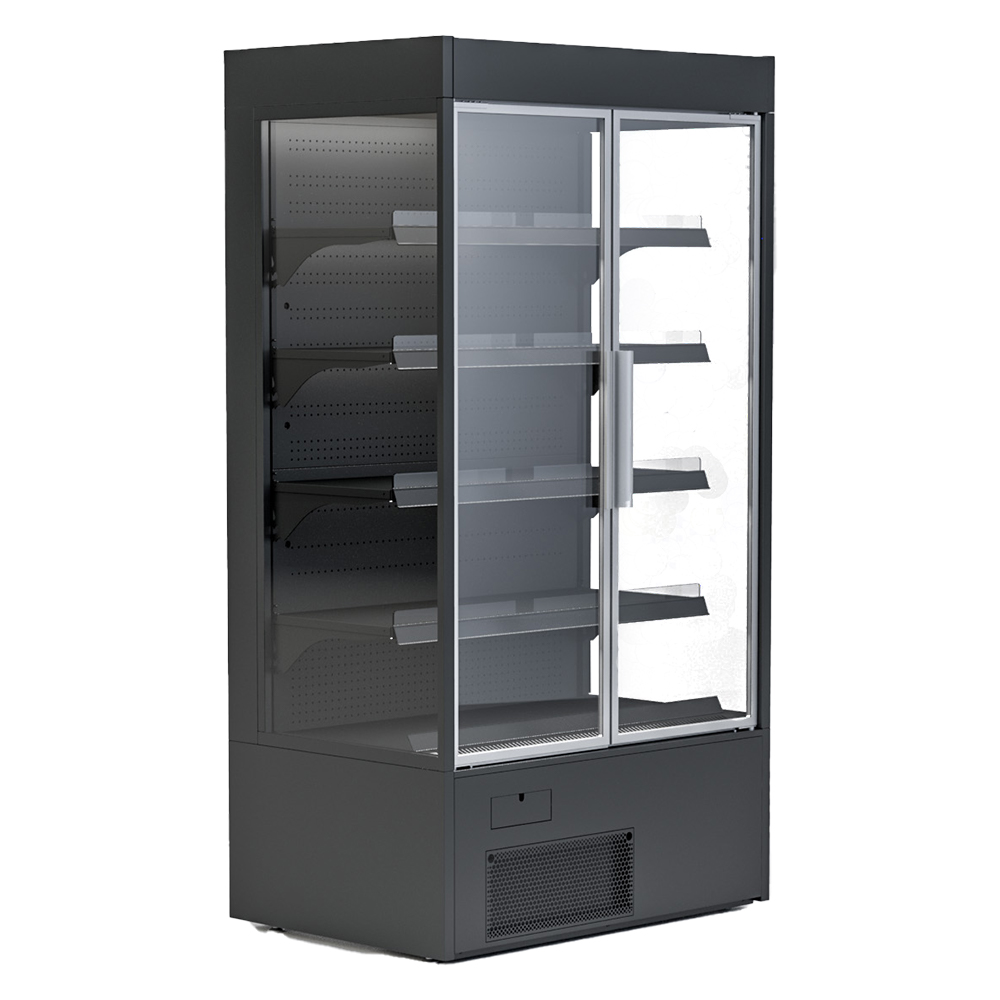 IGL9012.B MERCHANDISER WITH DOORS 1.3 METER BLACK